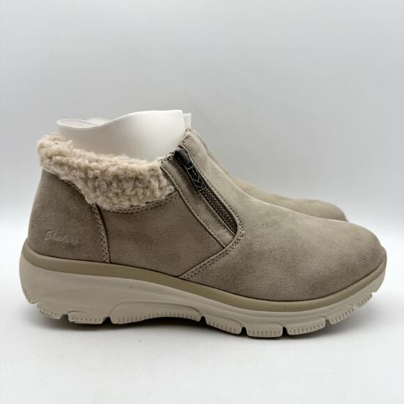 Skechers Womens Easy Going Ankle Boots US 10 Grey Water Repellent Lined NIB - Picture 2 of 11